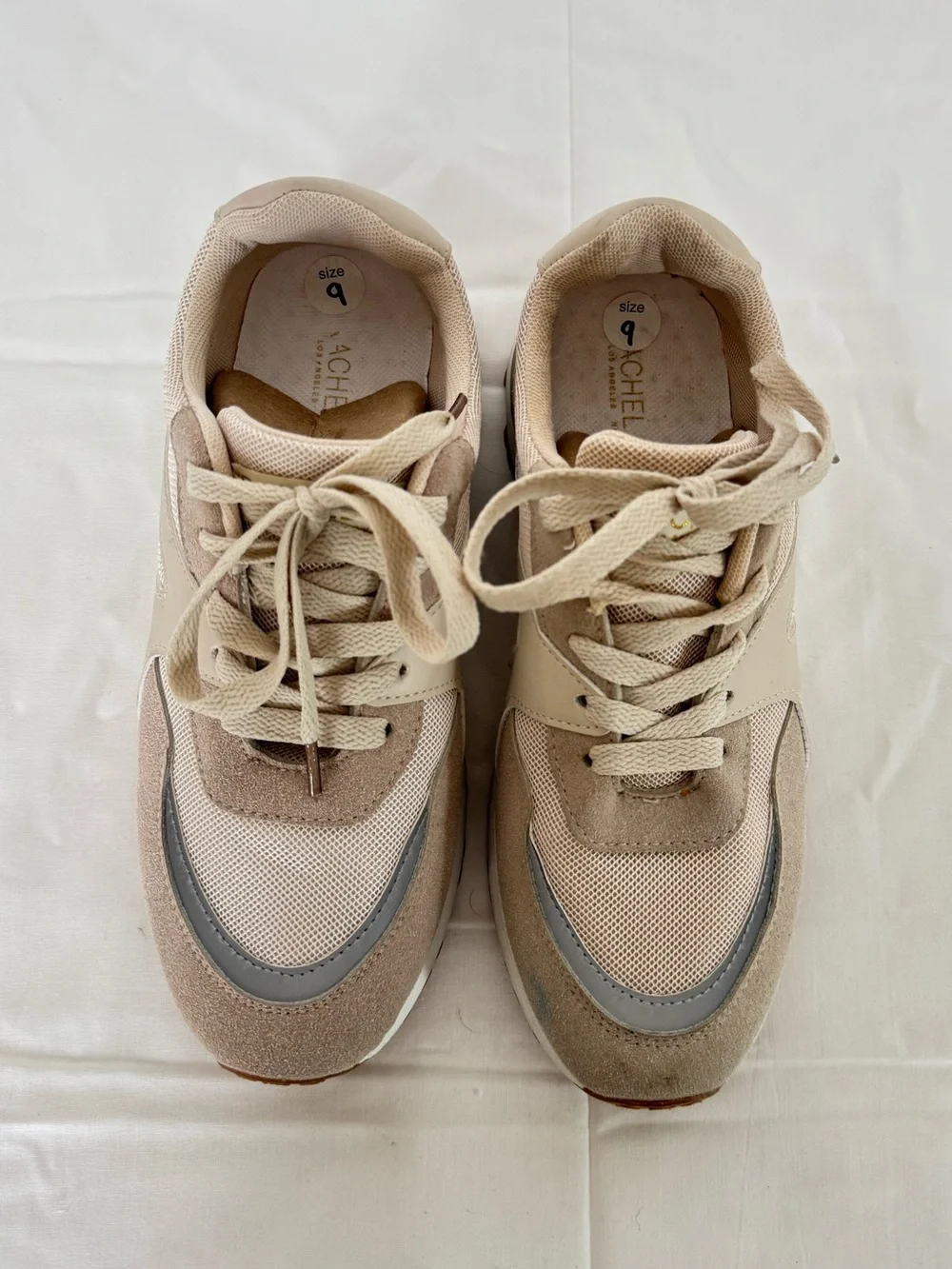 Rachel Zoe Beige and Tan Women's Sneakers - Casual Runner Style Size 9